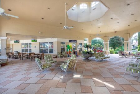 Seating area outside clubhouse