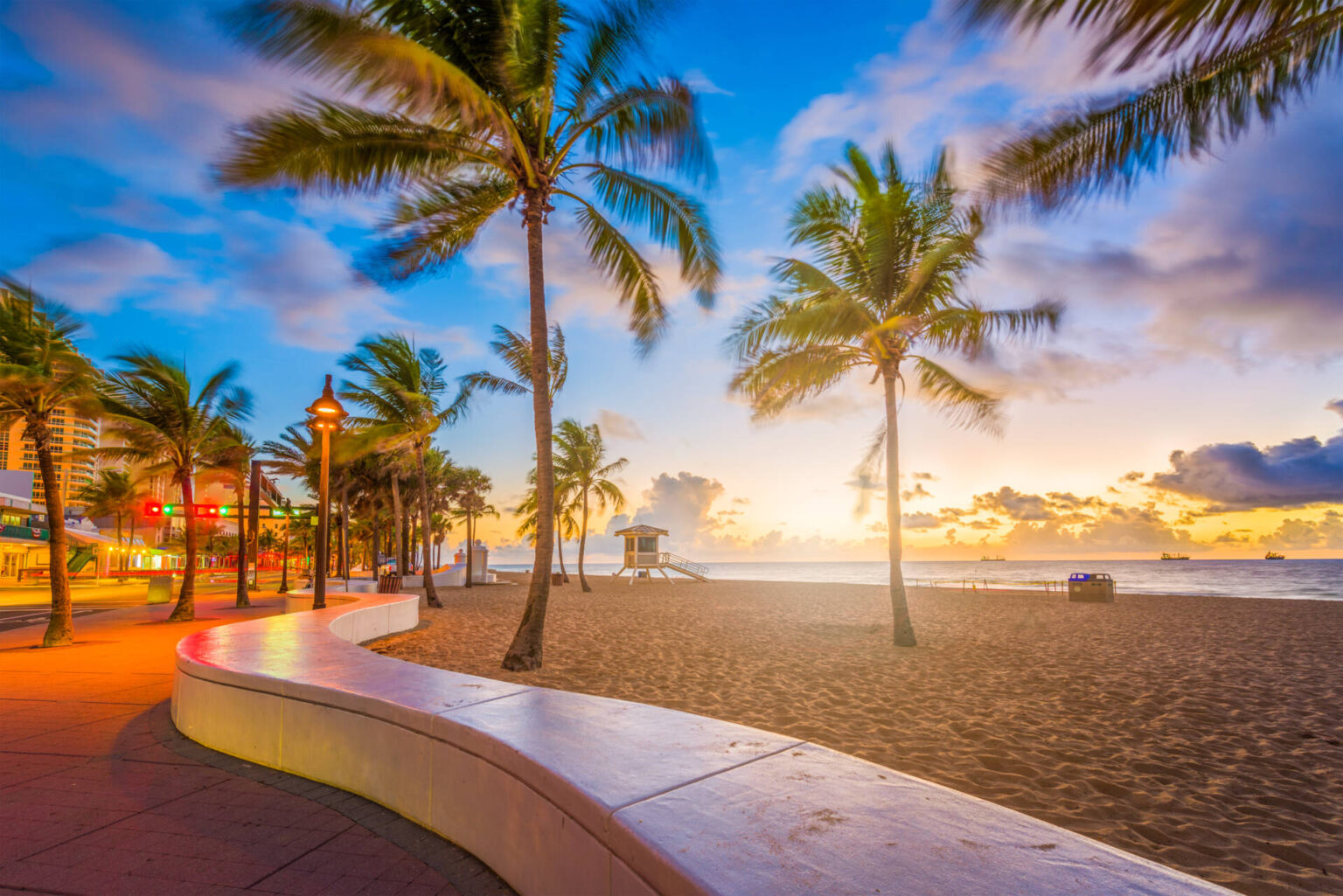 Beautiful Fort Lauderdale beach and boardwalk