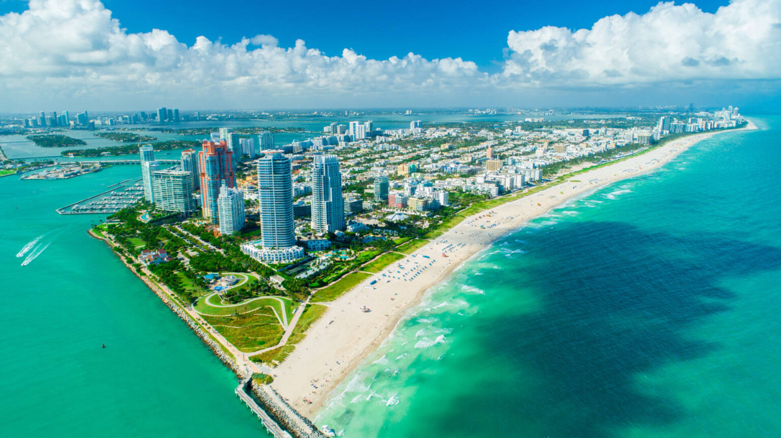 Miami Beach and Atlantic Ocean in south-east Florida